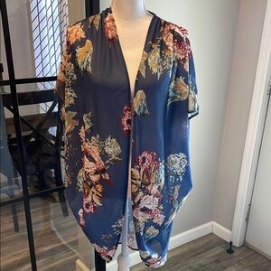 Gorgeous Blue Unbranded Floral Kimono Cardigan